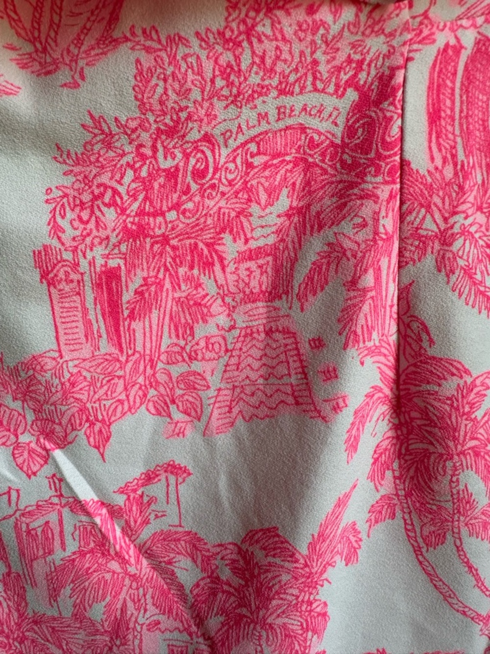Lilly Pulitzer Pink Toile One-Shoulder Ruffle Mini Dress Romper Size 8 - Picture 4 of 6